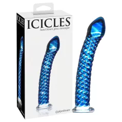 Icicles No. 29 - stikla spirālveida dildo vīriešiem zils