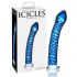 Icicles Nr. 29 - spirālveida stikla dildo vīriešiem (zils)