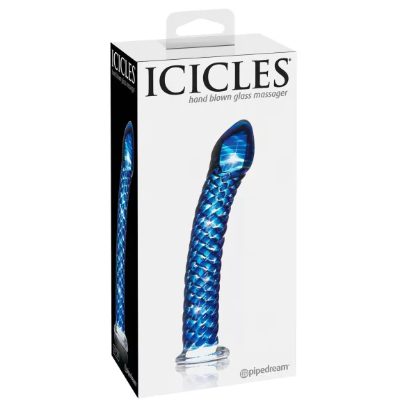 Icicles No. 29 - stikla spirālveida dildo vīriešiem zils