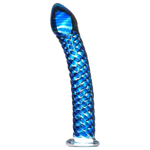 Icicles No. 29 - stikla spirālveida dildo vīriešiem zils