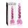 Icicles Nr. 43 - pērļots stikla sirds dildo (rozā)