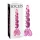 Icicles No. 43 - stikla dildo ar pērlītēm un sirsniņu rozā