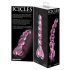 Icicles Nr. 43 - pērļots stikla sirds dildo (rozā)