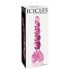 Icicles Nr. 43 - pērļots stikla sirds dildo (rozā)