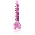 Icicles Nr. 43 - pērļots stikla sirds dildo (rozā)