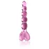Icicles No. 43 - stikla dildo ar pērlītēm un sirsniņu rozā