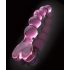 Icicles Nr. 43 - pērļots stikla sirds dildo (rozā)