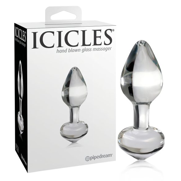 "Icicles Nr. 44 - konusveida stikla anālais spraudnis (caurspīdīgs)"