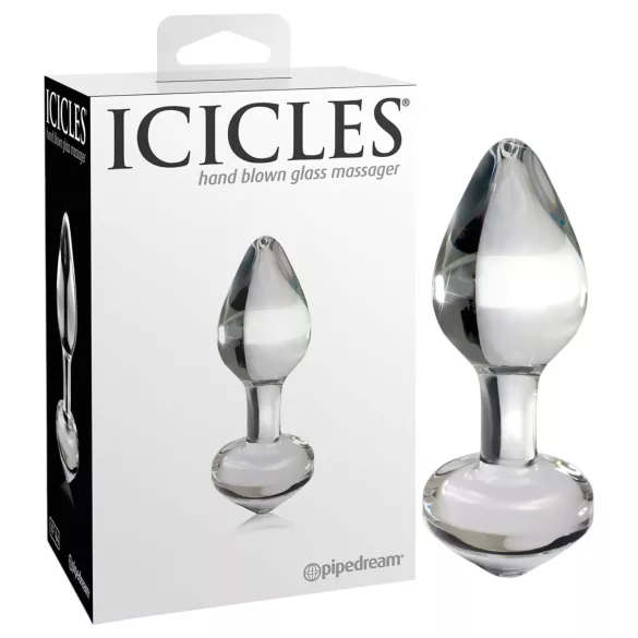 Icicles No. 44 - stikla anālais aizbāznis konisks caurspīdīgs