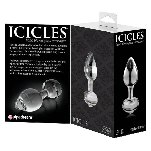 Icicles No. 44 - stikla anālais aizbāznis konisks caurspīdīgs