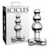 "Icicles Nr. 47 - trīskāršs pērļu stikla anālais aizbāznis (caurspīdīgs)"