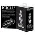 "Icicles Nr. 47 - trīskāršs pērļu stikla anālais aizbāznis (caurspīdīgs)"