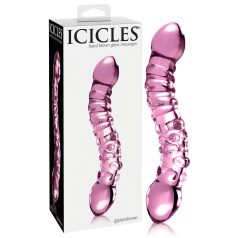 Icicles No. 55 - stikla divpusējs G punkta dildo rozā