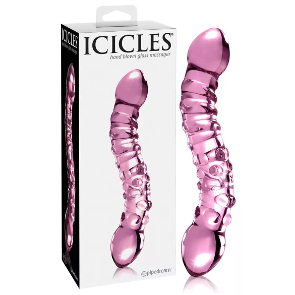 Icicles No. 55 - stikla divpusējs G punkta dildo rozā