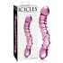 Icicles Nr. 55 - divpusējs G-punkta stikla dildo (rozā)