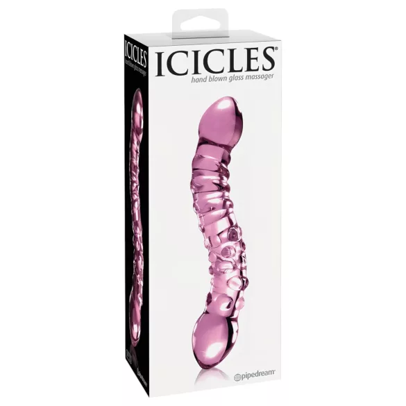 Icicles No. 55 - stikla divpusējs G punkta dildo rozā