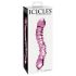 Icicles Nr. 55 - divpusējs G-punkta stikla dildo (rozā)