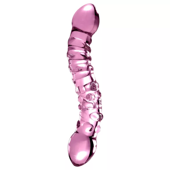 Icicles No. 55 - stikla divpusējs G punkta dildo rozā