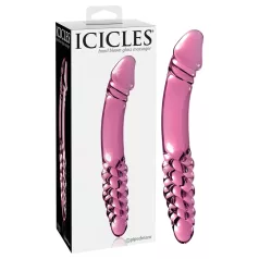   Icicles No. 57 - stikla divpusējs dildo ar penisu formu rozā