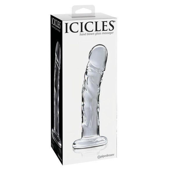 Icicles No. 62 - stikla dildo ar dzimumlocekļa formu caurspīdīgs