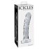 Icicles Nr. 62 - stikla dildo ar dzimumlocekļa formu (caurspīdīgs)