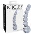 Icicles No. 66 - stikla dildo ar izliekumu un bumbiņām caurspīdīgs
