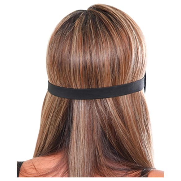 Fetish Deluxe Fantasy - acu maska plata, mīksta, melna