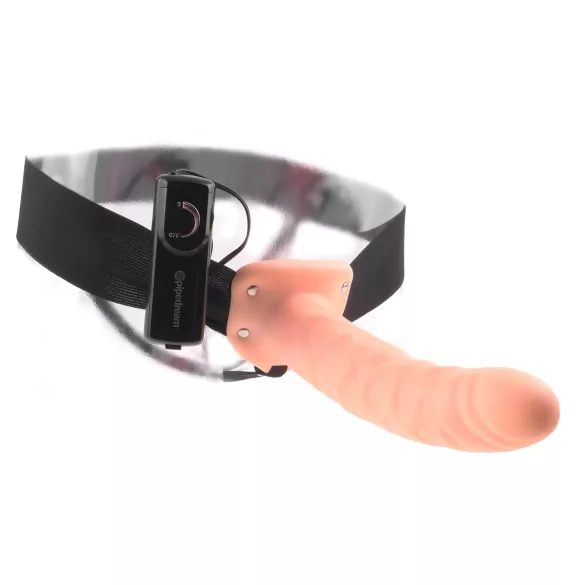 Pipedream - Fetish Strap-On 8 - uzkabināms, dobs vibrators (dabīgs)