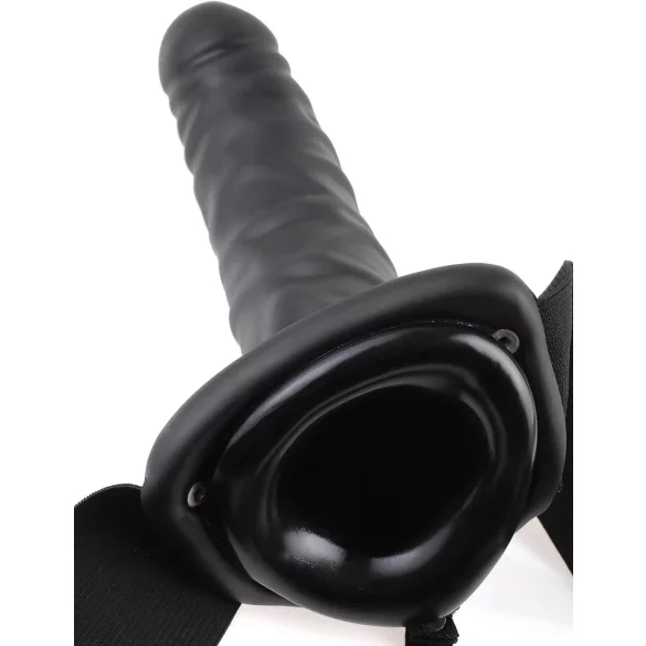 Pipedream Fetish Strap-On 8 - uzliekams, dobs vibrators (melns)