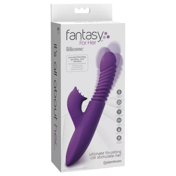 Fantasy For Her - 3-in-1 stumjošs vibrators ar sildošu funkciju (violets)