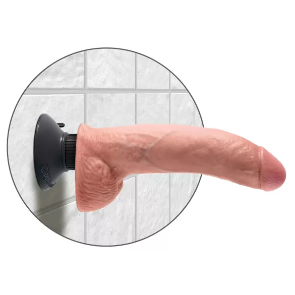 King Cock vibrators ar piesūcekni un elastīgu dizainu 26cm naturāls