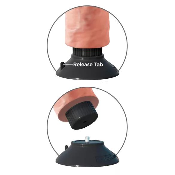 King Cock vibrators ar piesūcekni un elastīgu dizainu 26cm naturāls