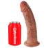 Karaliskais dzimumloceklis 9 - piesūceknis reālistisks dildo (23 cm) - tumšs dabīgs
