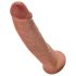 King Cock 9 - dzīvē līdzīgs dildo ar piesūcekni (23cm) - tumšs dabīgais