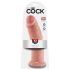 King Cock 10 - dabīgas krāsas liels piesūcekņa dildo (25 cm)