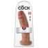King Cock 10 - liels piesūcekņa dildo (25cm) - tumšs dabīgais