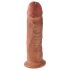 King Cock 10 - liels piesūcekņa dildo (25cm) - tumšs dabīgais