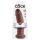 King Cock 10 - Liels piesūcekņa dildo (25cm) - brūns