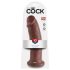 King Cock 10 - Liels piesūcekņa dildo (25cm) - brūns