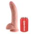 King Cock 9 - liels piesūcekņa dildo ar sēkliniekiem (23cm) - dabīgs