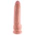 King Cock 9 - liels piesūcekņa dildo ar sēkliniekiem (23cm) - dabīgs