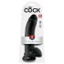 King Cock dildo ar stipru piesūcekni un sēkliniekiem 23 cm melns
