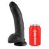 King Cock dildo ar stipru piesūcekni un sēkliniekiem 23 cm melns