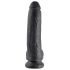 King Cock 9 - melns dūrējs ar piesūcekni, 23 cm