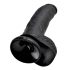 King Cock 9 - melns dūrējs ar piesūcekni, 23 cm