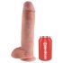 King Cock 11 - piesūcekņu dildo ar sēkliniekiem (28 cm) - dabīgs