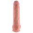 King Cock 11 - piesūcekņu dildo ar sēkliniekiem (28 cm) - dabīgs