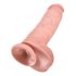 King Cock 11 - piesūcekņu dildo ar sēkliniekiem (28 cm) - dabīgs
