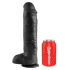 King Cock dildo ar piesūcekni un sēkliniekiem 28 cm melns