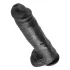 King Cock dildo ar piesūcekni un sēkliniekiem 28 cm melns